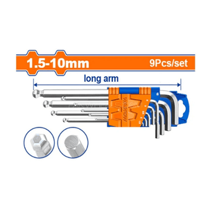 WADFOW 9pcs Ball point hex key Long WHK2291 - Drill Pak