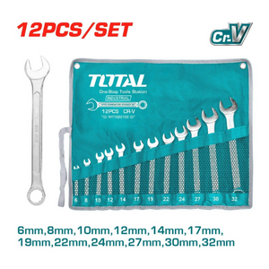 Total 12 Pcs combination spanner set THT1022122