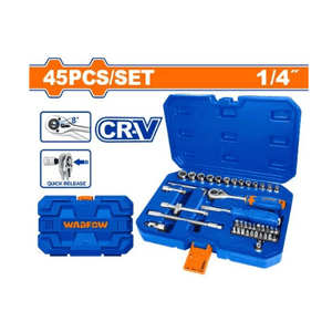 WADFOW 45 Pcs 1&4" socket set WST4D45 - Drill Pak