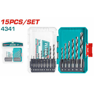 Total 15 Pcs 4341 HSSdrill bits set TACSDL51506