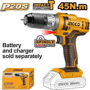 Ingco Cordless impact drill 10mm CIDLI201455 - Drill Pak