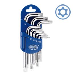 LICOTA MADE IN TAIWAN 9PCS SHORT TYPE TORX TAMPER PROOF KEY WRENCH SET T10-T50 - Drill Pak