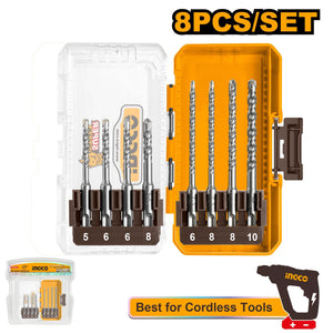 Ingco 8 Pcs SDS plus hammer drill bits set AKDL11806 - Drill Pak