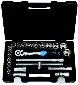 LICOTA MADE IN TAIWAN 24PCS 1/2" DR. 12PT SOCKET SET BLOW CASE 3/8" - 1-1/4" - Drill Pak