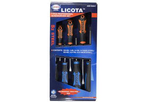 LICOTA MADE IN TAIWAN 7PCS SCREWDRIVER SET ROHS STANDARD WINDOW BOX - Drill Pak