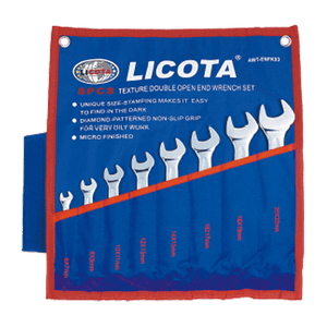 LICOTA MADE IN TAIWAN 8PCS TEXTURE DOUBLE OPEN END SET 6-22MM MICRO FINISH - Drill Pak