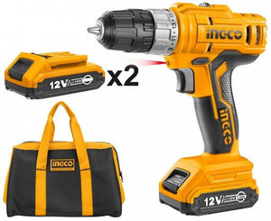 Ingco Lithium-Ion cordless drill 12V CDLI1222 - Drill Pak