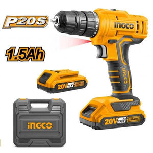 Ingco Lithium-Ion cordless drill 20V CDLI20012 - Drill Pak