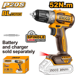 Ingco Brushless cordless drill 20V CDLI204531 - Drill Pak