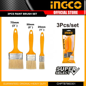 Ingco 3pcs paint brush set CHPTB7860301 - Drill Pak