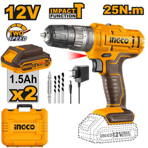 Ingco Cordless impact drill 10mm CIDLI1228 - Drill Pak