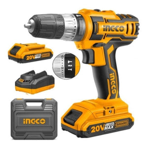 Ingco Lithium-Ion impact drill 20V CIDLI20012 - Drill Pak