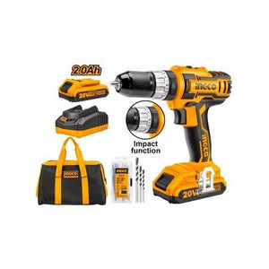 Ingco Lithium-Ion impact drill 20V CIDLI2002 - Drill Pak