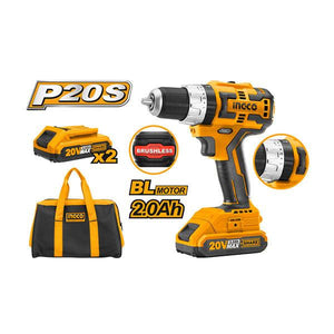 Ingco Lithium-Ion Brushless impact drill 20V CIDLI20608 - Drill Pak