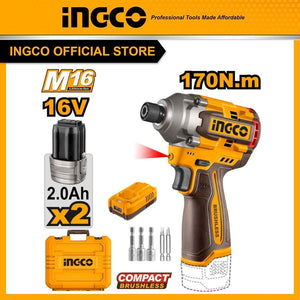 Ingco Cordless impact driver 16V CIRLI16178 - Drill Pak