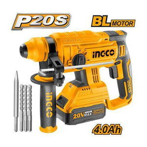 Ingco Lithium-Ion rotary hammer 20V Brushless motor CRHLI2201 - Drill Pak