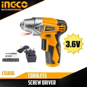 Ingco Cordless screwdriver 3.6V CS1836 - Drill Pak