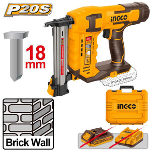 Ingco Cordless brick nailer 20V CSTLI3805 - Drill Pak