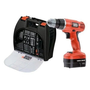 Black & Decker Cordless Drill/Driver 10mm 12V with 100 Accessories