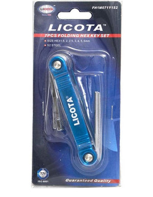 LICOTA MADE IN TAIWAN 7PCS FOLDING HEX KEY SET 1.5-6MM - Drill Pak