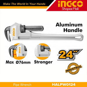 Ingco Aluminum Handle Pipe Wrench 24'' HALPW0124 - Drill Pak