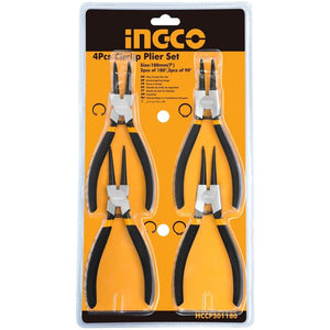 Ingco 4pcs circlip plier set 7" HCCPS01180 - Drill Pak