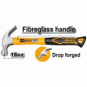 Ingco Claw hammer 16oz/450g HCH80816 - Drill Pak