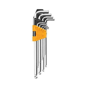 Ingco 9pcs Ball point hex key set extra long arm HHK12092 - Drill Pak