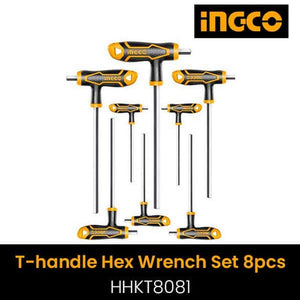 Ingco 8 Pcs T-handle hex wrench set HHKT8081 - Drill Pak