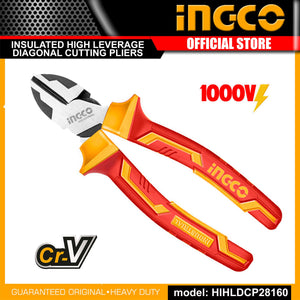 Ingco Insulated high leverage diagonal cutting pliers 6" HIHLDCP28160 - Drill Pak