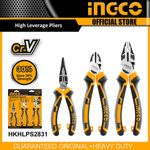 Ingco 3pcs high leverage pliers set 8",7",6" HKHLPS2831 - Drill Pak