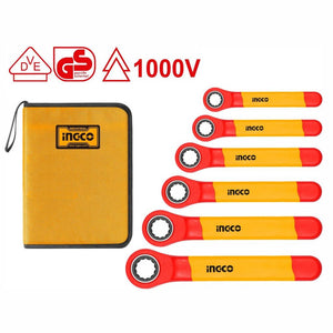 Ingco 6PCS insulated ratchet wrench set HKISPA0603 - Drill Pak