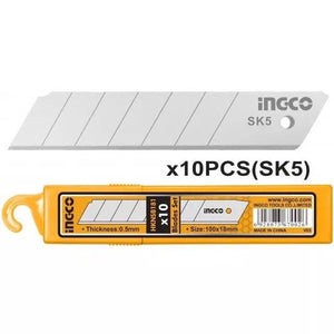 Ingco 10pcs 18mm knife blades set HKNSB112 - Drill Pak