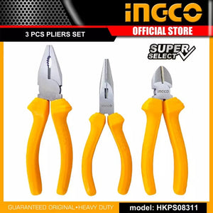 Ingco 3Pcs pliers set 7",6",6" HKPS08311 - Drill Pak