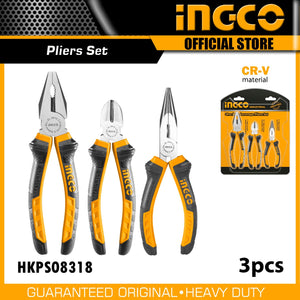 Ingco 3Pcs pliers set 8",6",6" HKPS08318 - Drill Pak