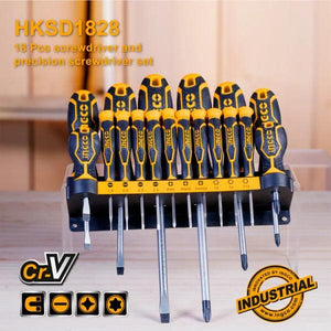 Ingco 18 Pcs screwdriver and precision screwdriver set HKSD1828 - Drill Pak