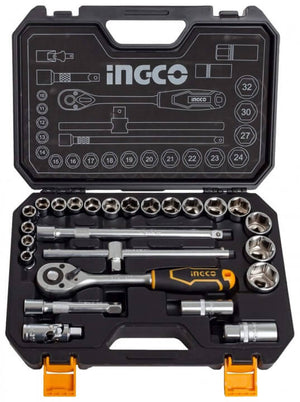 Ingco 25Pcs 1/2" socket set HKTS12251 - Drill Pak