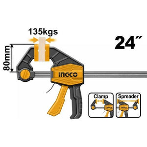 Ingco Quick bar clamps 80x600mm HQBC24802 - Drill Pak