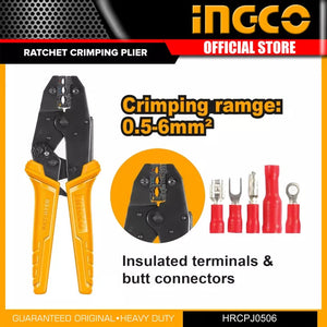 Ingco Ratchet crimping plier 9" HRCPJ0506 - Drill Pak