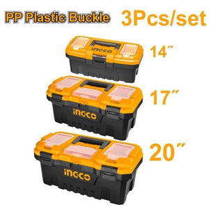 Ingco 3 Plastic Tool Boxes Set PBXK0301 - Drill Pak