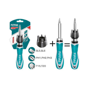 Total 8 Pcs ratchet screwdriver set TACSD30086 - Drill Pak