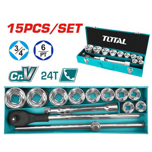 Total 15 Pcs 3/4" socket set THT341151 - Drill Pak