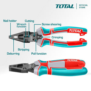 Total 8-in-1 Multi- function combination pliers 8inch THTMF186 - Drill Pak