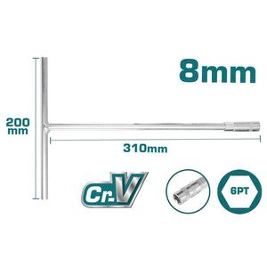 Total T-Handle socket wrench 8mm THTSW0806 - Drill Pak