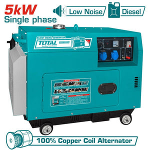 Total Silent diesel generator 5.0KW TP250001 - Drill Pak