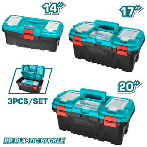 Total 3 Pcs plastic tool boxes set TPBXK0031 - Drill Pak