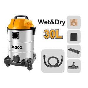 Ingco Vacuum cleaner Wet and Dry 30L VC13301 - Drill Pak