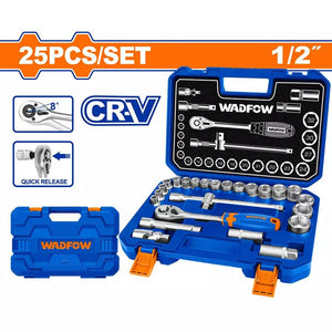 WADFOW 25 Pcs 1/2" socket set WST2D25 - Drill Pak