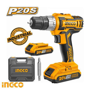 Ingco Lithium-Ion cordless drill 20V CDLI200215 - Drill Pak