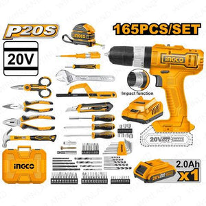 Ingco 165 Pcs Tools set 20V HKTHP11651 - Drill Pak